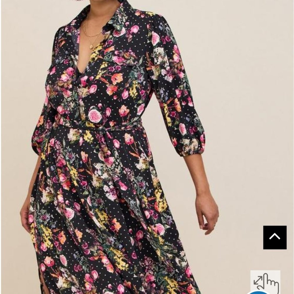 Tea Length Studio Refined Woven Shirt Dress